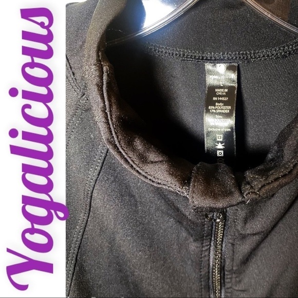 NWT YOGALICIOUS Full Zip Mock Neck Stretchy Running Jacket, Size Large - Picture 3 of 9